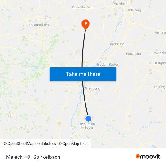 Maleck to Spirkelbach map