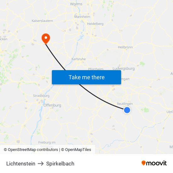 Lichtenstein to Spirkelbach map