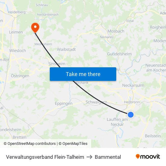 Verwaltungsverband Flein-Talheim to Bammental map