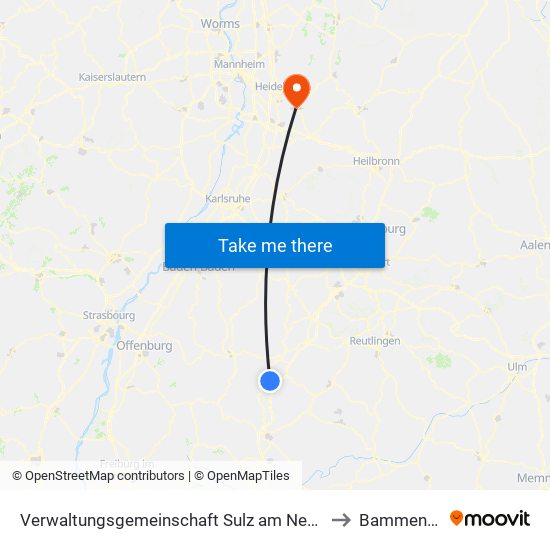 Verwaltungsgemeinschaft Sulz am Neckar to Bammental map