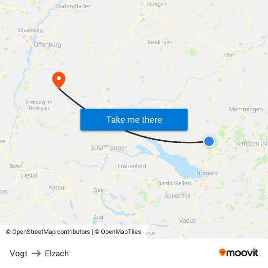 Vogt to Elzach map