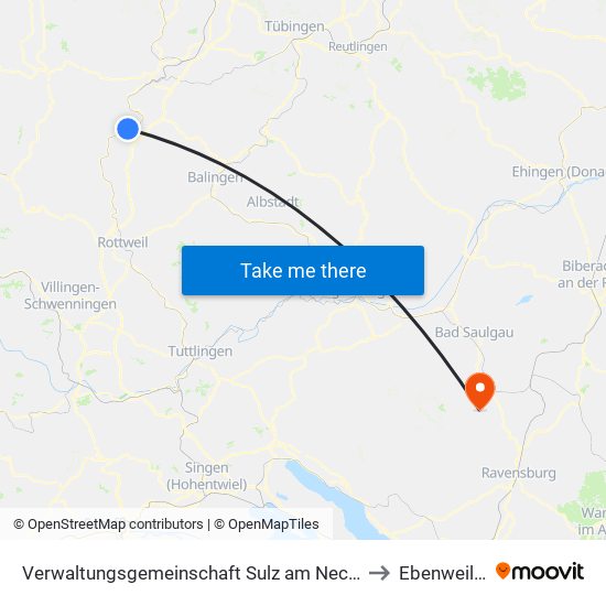 Verwaltungsgemeinschaft Sulz am Neckar to Ebenweiler map