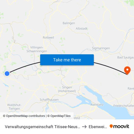 Verwaltungsgemeinschaft Titisee-Neustadt to Ebenweiler map