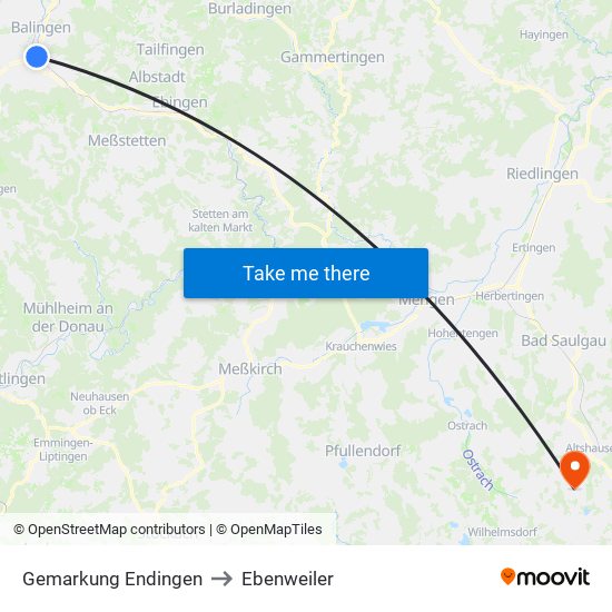 Gemarkung Endingen to Ebenweiler map