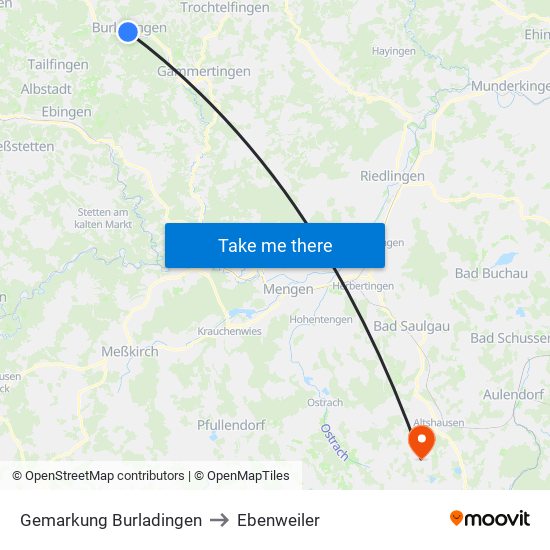 Gemarkung Burladingen to Ebenweiler map