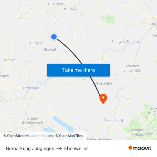 Gemarkung Jungingen to Ebenweiler map