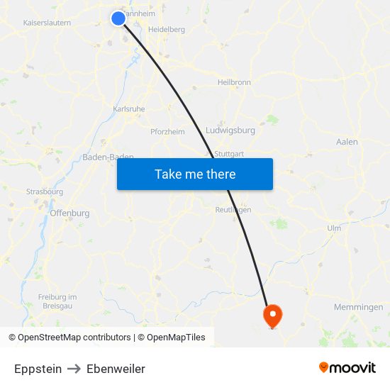 Eppstein to Ebenweiler map