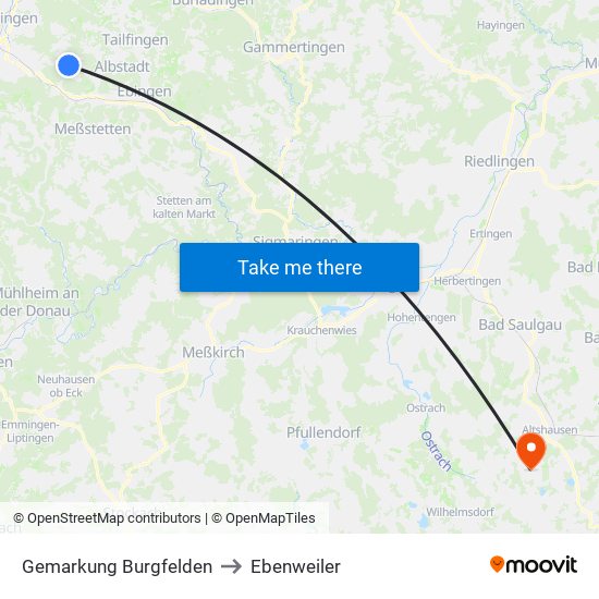 Gemarkung Burgfelden to Ebenweiler map