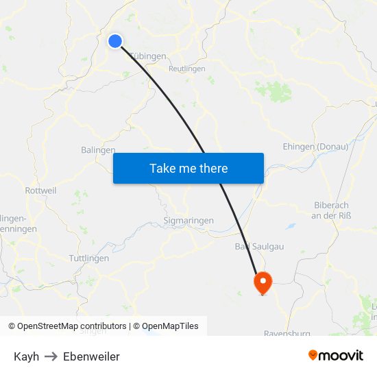 Kayh to Ebenweiler map
