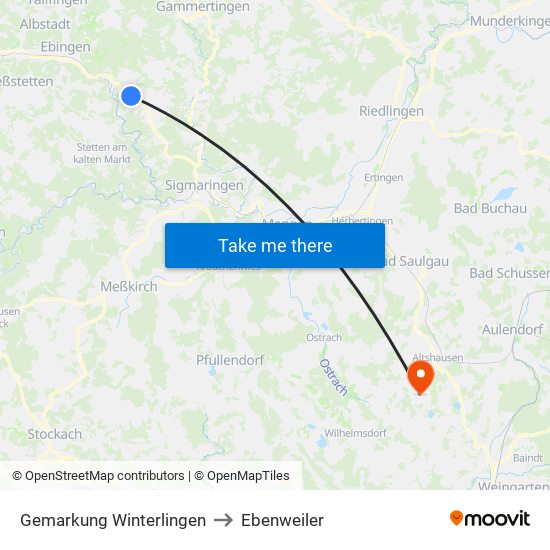 Gemarkung Winterlingen to Ebenweiler map