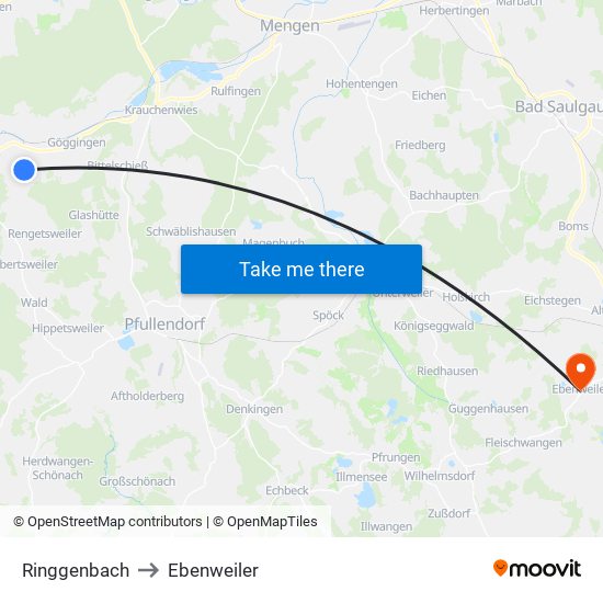 Ringgenbach to Ebenweiler map