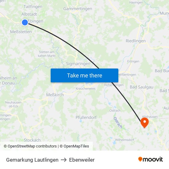 Gemarkung Lautlingen to Ebenweiler map