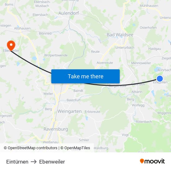 Eintürnen to Ebenweiler map