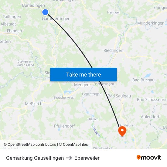 Gemarkung Gauselfingen to Ebenweiler map