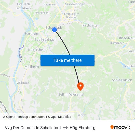 Vvg Der Gemeinde Schallstadt to Häg-Ehrsberg map