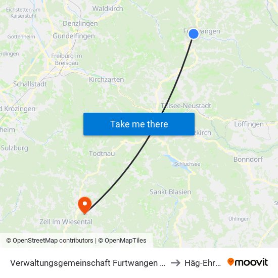 Verwaltungsgemeinschaft Furtwangen Im Schwarzwald to Häg-Ehrsberg map