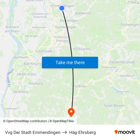 Vvg Der Stadt Emmendingen to Häg-Ehrsberg map