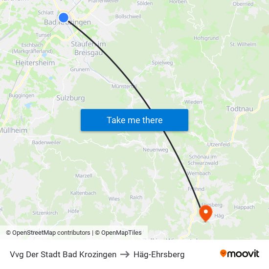 Vvg Der Stadt Bad Krozingen to Häg-Ehrsberg map