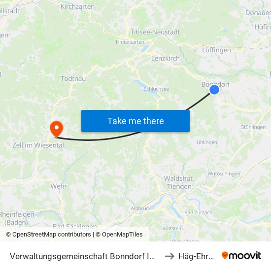 Verwaltungsgemeinschaft Bonndorf Im Schwarzwald to Häg-Ehrsberg map