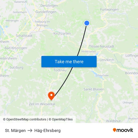 St. Märgen to Häg-Ehrsberg map