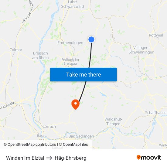 Winden Im Elztal to Häg-Ehrsberg map