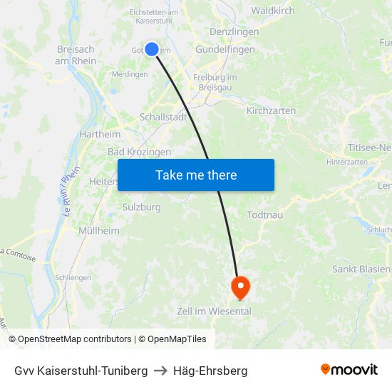 Gvv Kaiserstuhl-Tuniberg to Häg-Ehrsberg map
