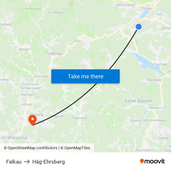 Falkau to Häg-Ehrsberg map