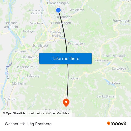 Wasser to Häg-Ehrsberg map