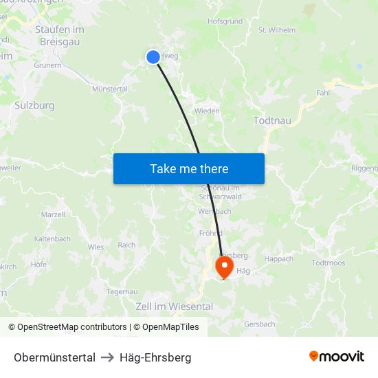 Obermünstertal to Häg-Ehrsberg map