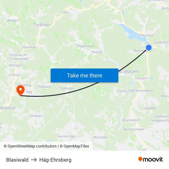 Blasiwald to Häg-Ehrsberg map