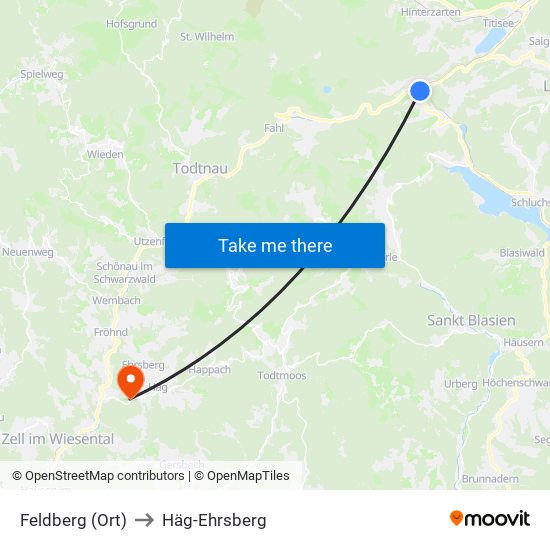 Feldberg (Ort) to Häg-Ehrsberg map