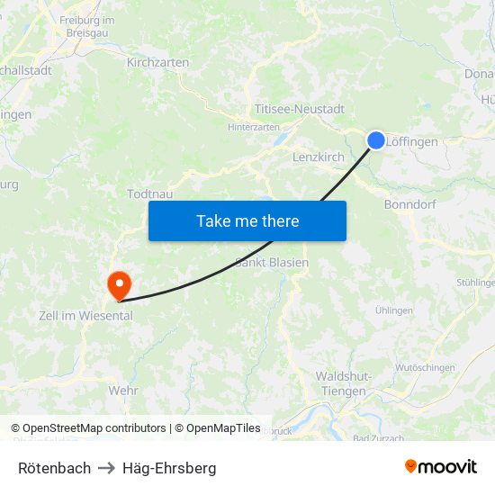 Rötenbach to Häg-Ehrsberg map