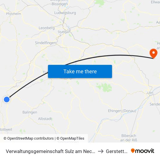 Verwaltungsgemeinschaft Sulz am Neckar to Gerstetten map