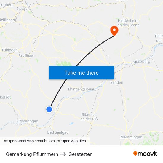 Gemarkung Pflummern to Gerstetten map