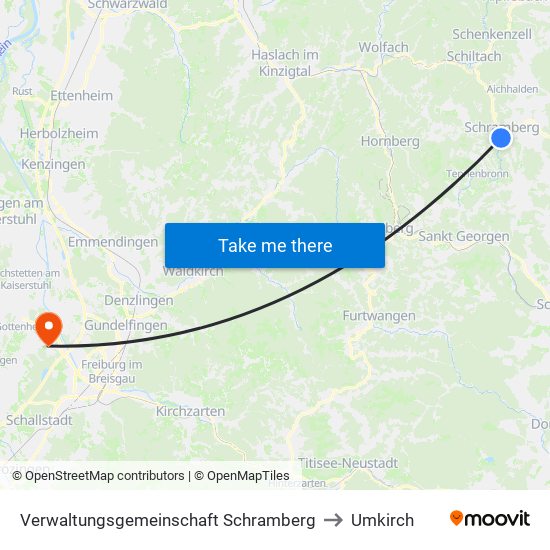 Verwaltungsgemeinschaft Schramberg to Umkirch map