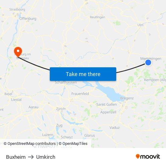 Buxheim to Umkirch map