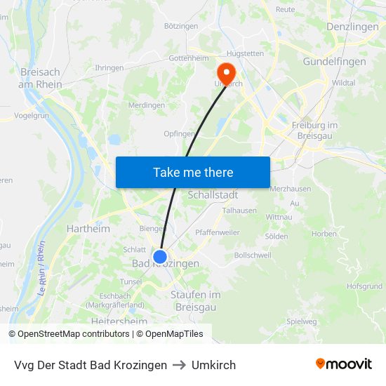 Vvg Der Stadt Bad Krozingen to Umkirch map