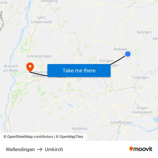 Wellendingen to Umkirch map