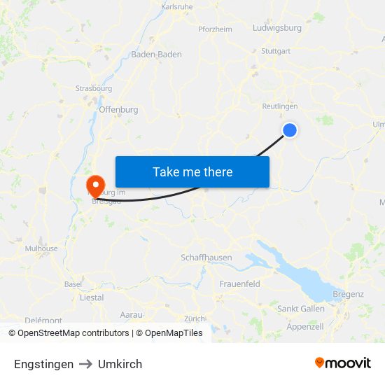 Engstingen to Umkirch map