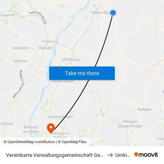 Vereinbarte Verwaltungsgemeinschaft Gernsbach to Umkirch map