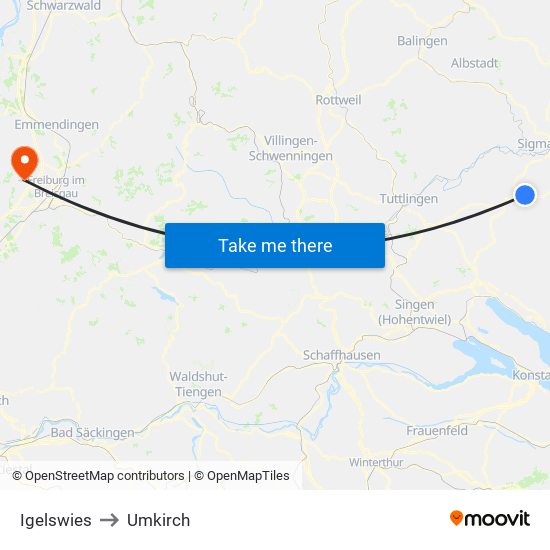 Igelswies to Umkirch map