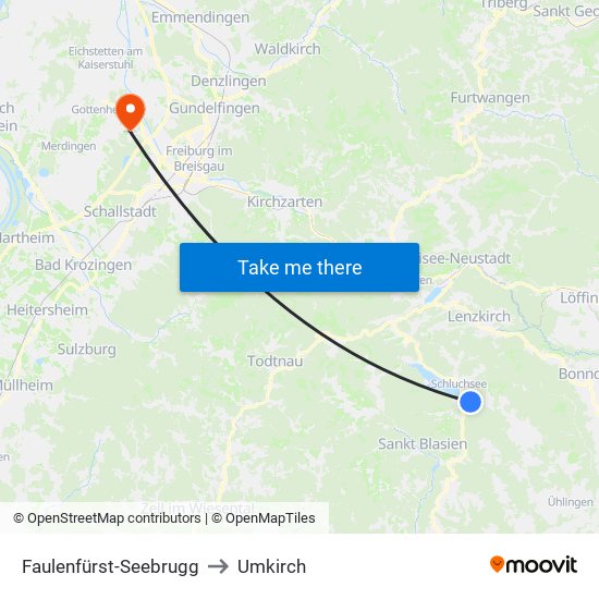 Faulenfürst-Seebrugg to Umkirch map