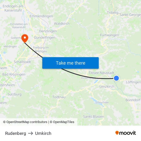 Rudenberg to Umkirch map