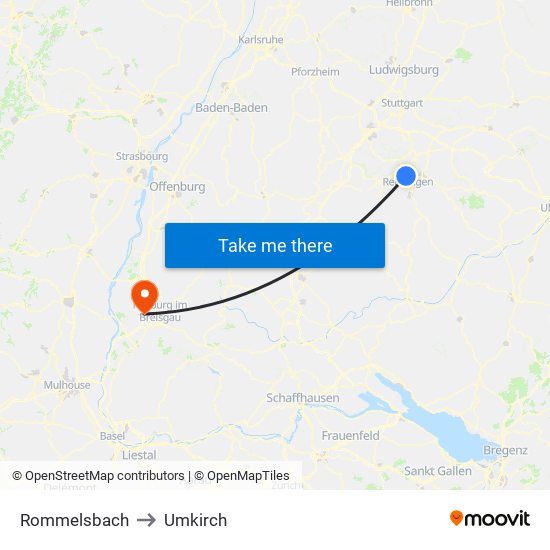 Rommelsbach to Umkirch map