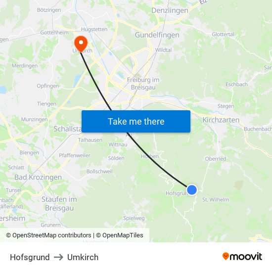 Hofsgrund to Umkirch map