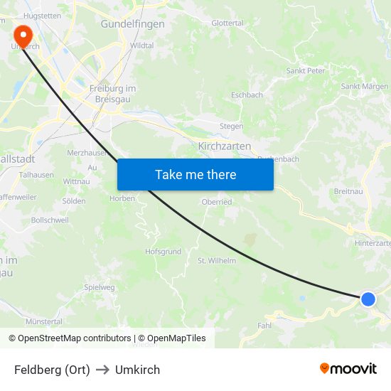 Feldberg (Ort) to Umkirch map