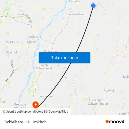 Schielberg to Umkirch map