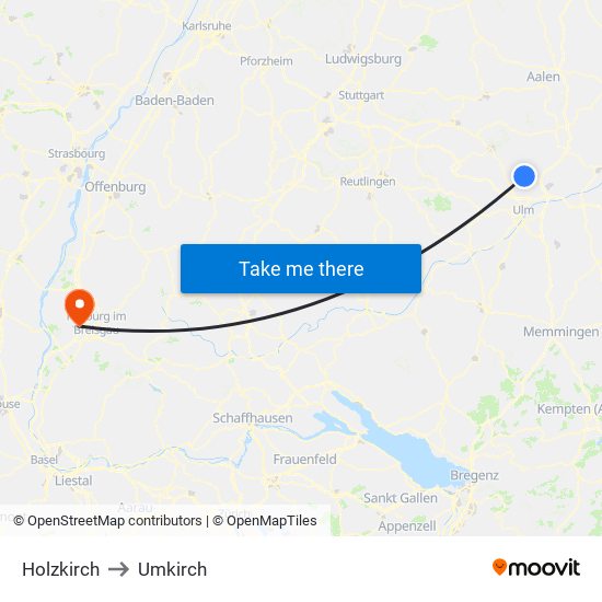 Holzkirch to Umkirch map