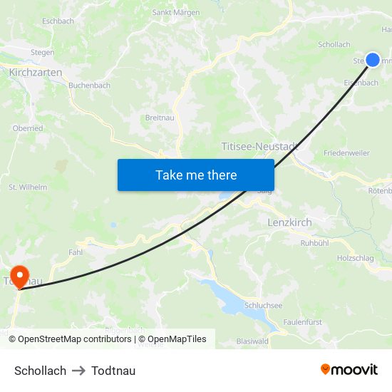 Schollach to Todtnau map