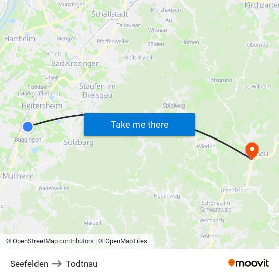 Seefelden to Todtnau map